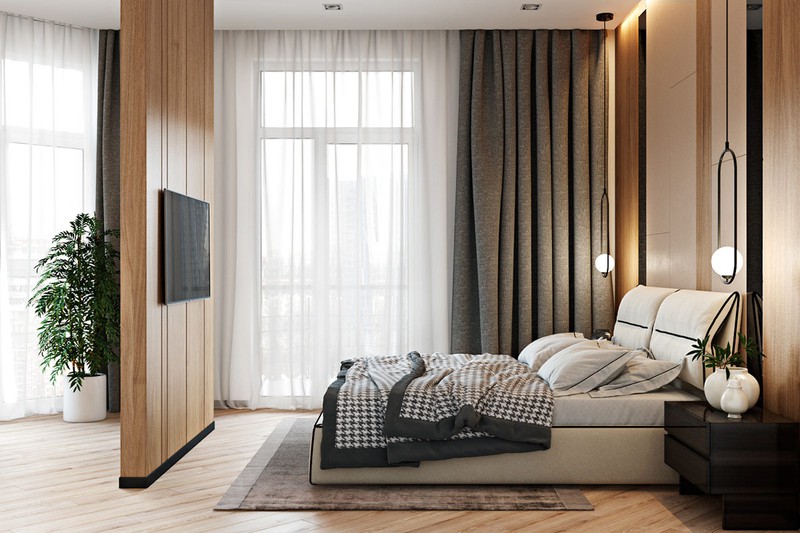 Một thiết kế tinh tế cân đối tiện lợi cho căn hộ 2 phòng ngủ